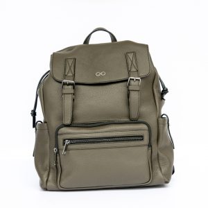 zaino in pelle verde militare