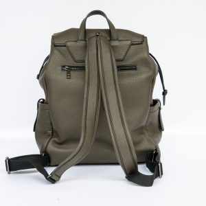 zaino in pelle verde militare