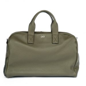 borsa da palestra in pelle verde militare