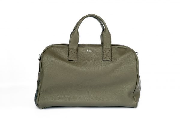 borsa da palestra in pelle verde militare