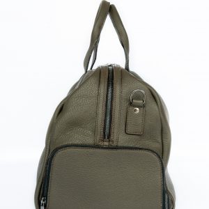 borsa da palestra in pelle verde militare